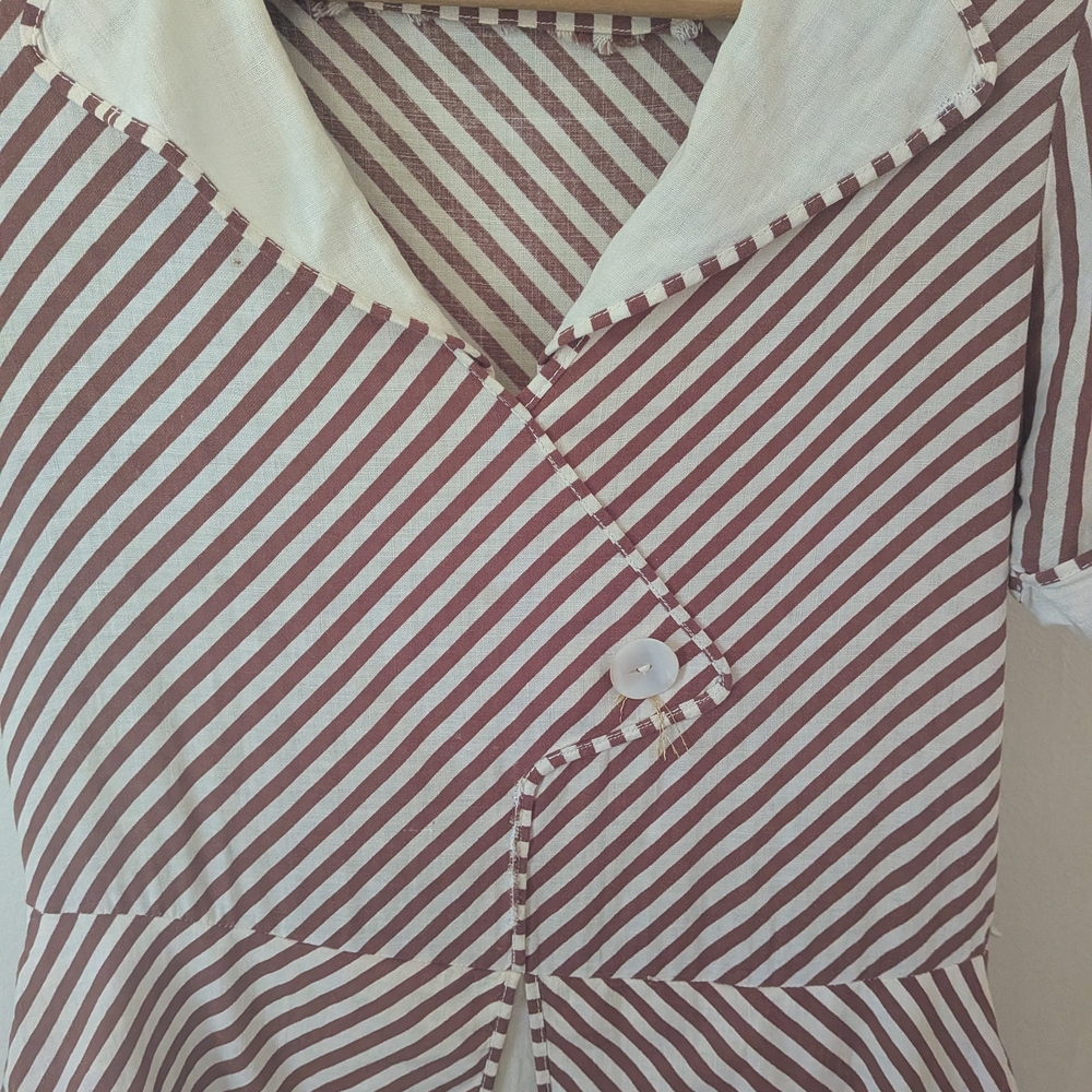 1930s Womens Linen Dress Rare Xs - image 2
